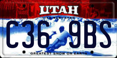 UT license plate C369BS