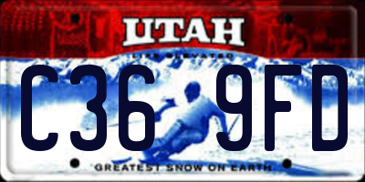 UT license plate C369FD