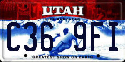 UT license plate C369FI