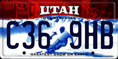 UT license plate C369HB