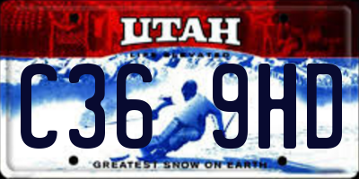UT license plate C369HD