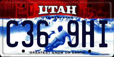 UT license plate C369HI