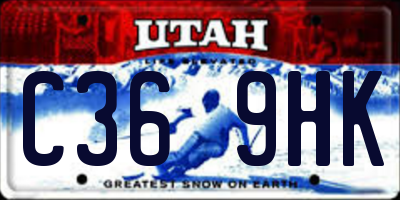 UT license plate C369HK