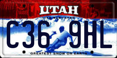 UT license plate C369HL
