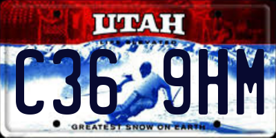 UT license plate C369HM