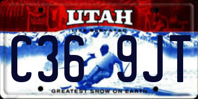 UT license plate C369JT