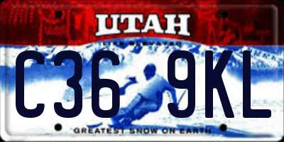 UT license plate C369KL