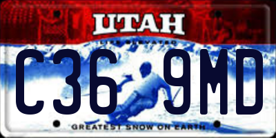 UT license plate C369MD