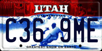 UT license plate C369ME