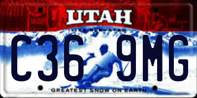 UT license plate C369MG