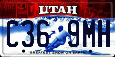 UT license plate C369MH