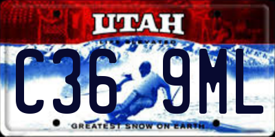 UT license plate C369ML