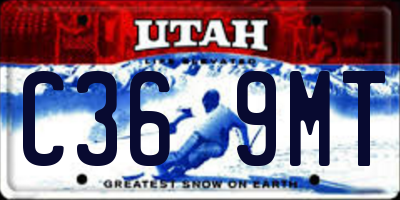 UT license plate C369MT