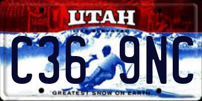 UT license plate C369NC