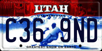UT license plate C369ND