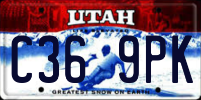 UT license plate C369PK