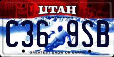 UT license plate C369SB
