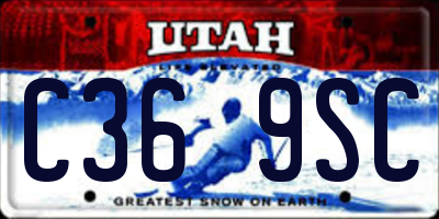 UT license plate C369SC