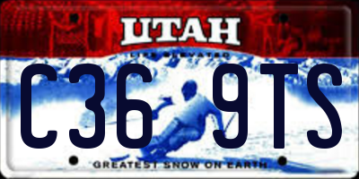 UT license plate C369TS