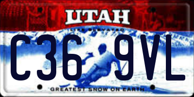 UT license plate C369VL