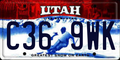 UT license plate C369WK