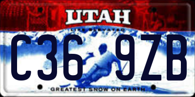 UT license plate C369ZB