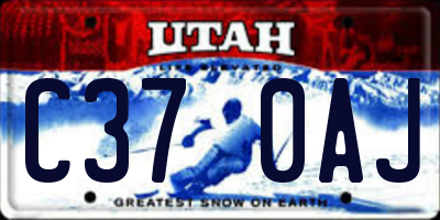 UT license plate C370AJ