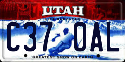 UT license plate C370AL