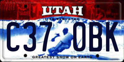 UT license plate C370BK