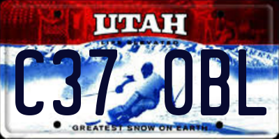 UT license plate C370BL