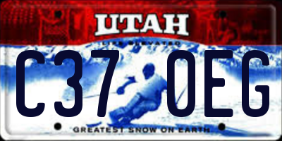 UT license plate C370EG