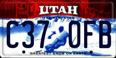 UT license plate C370FB