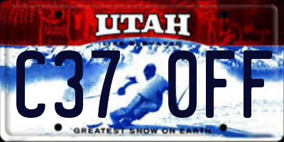 UT license plate C370FF