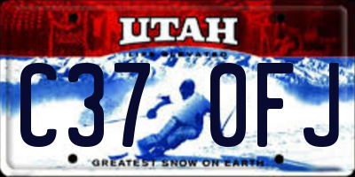 UT license plate C370FJ