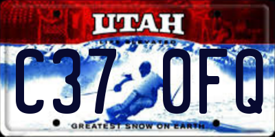 UT license plate C370FQ