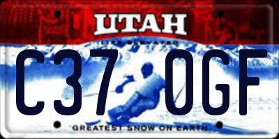 UT license plate C370GF