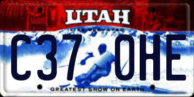 UT license plate C370HE