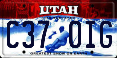 UT license plate C370IG