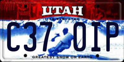 UT license plate C370IP
