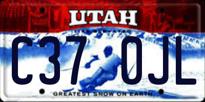 UT license plate C370JL