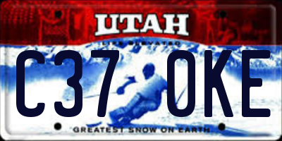 UT license plate C370KE