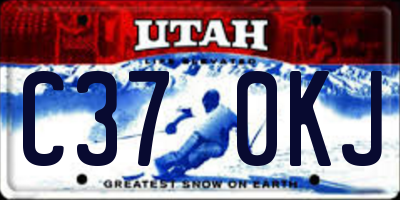UT license plate C370KJ