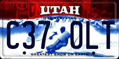 UT license plate C370LT