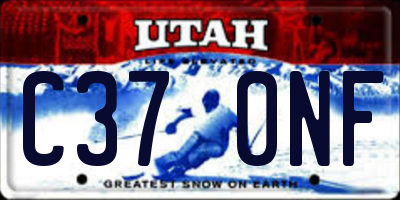 UT license plate C370NF