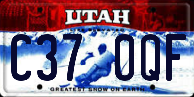 UT license plate C370QF