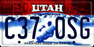 UT license plate C370SG