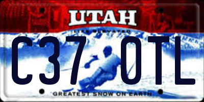 UT license plate C370TL