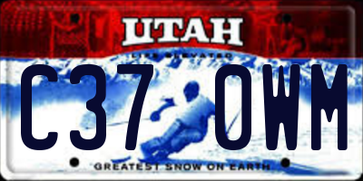UT license plate C370WM