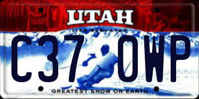 UT license plate C370WP