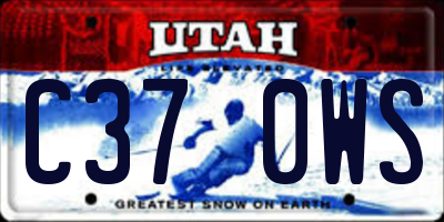 UT license plate C370WS